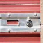 Airport landing storage unit lock